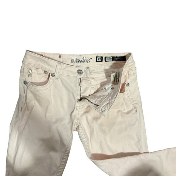 Miss Me Light Peach Cropped Jeans Size 29 Y2K 2000s Retro - Picture 8 of 13